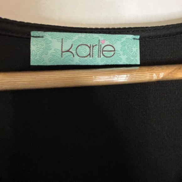 Karlie Fit n Flare Elegant Black Sleeveless A-Line Dress Women’s Size S - Picture 3 of 3